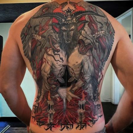 Tattoos - Billy Williams Satanic Backpiece  - 144648